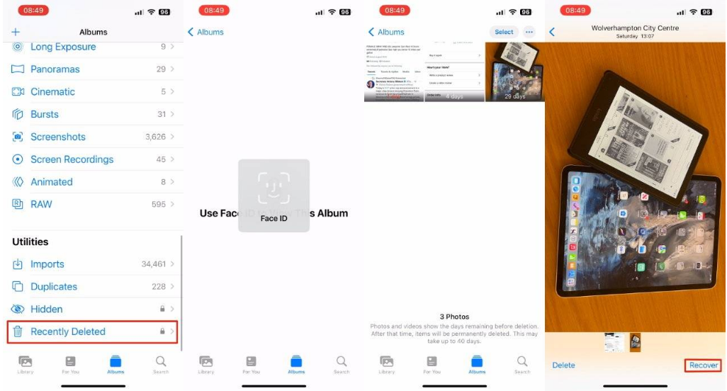 泾县苹果14维修分享 iPhone14 上恢复已删除的照片 