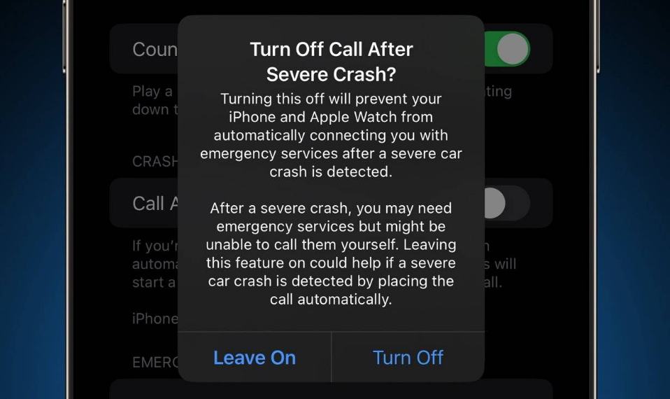 泾县苹果14维修分享 iPhone 14 和 Apple Watch 上关闭崩溃检测 